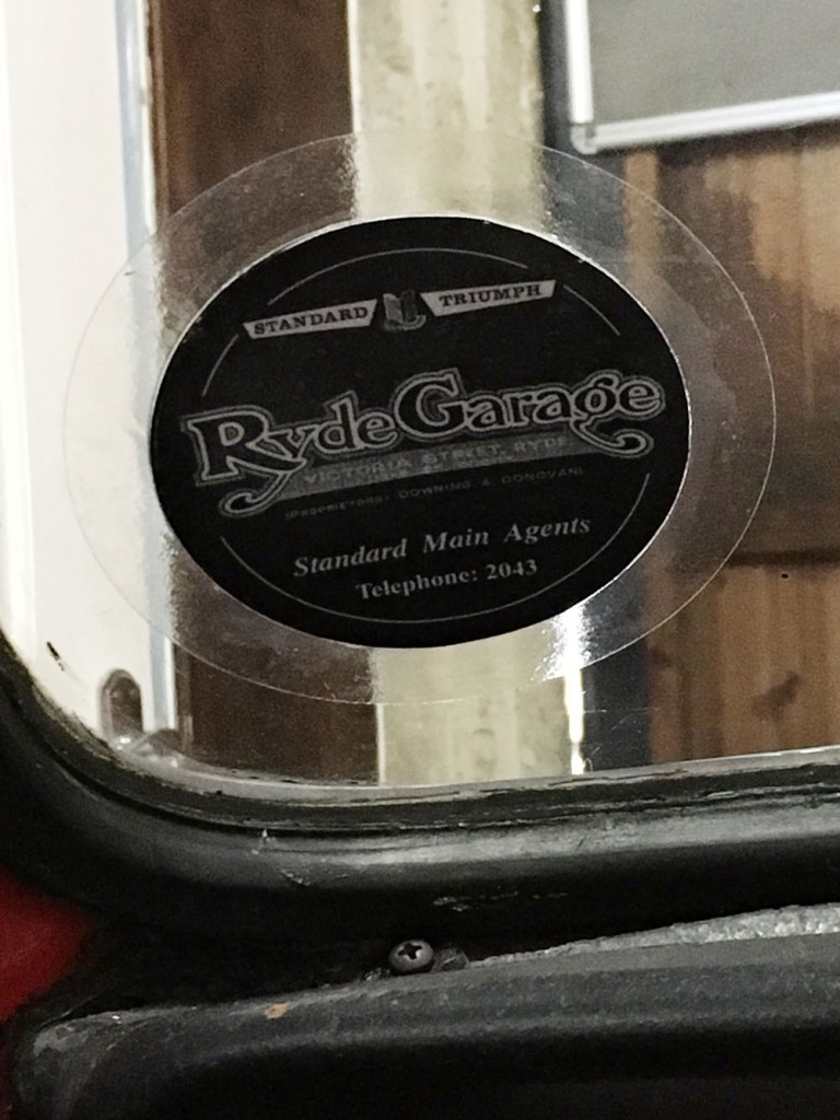 Ryde Garage Tax Disc